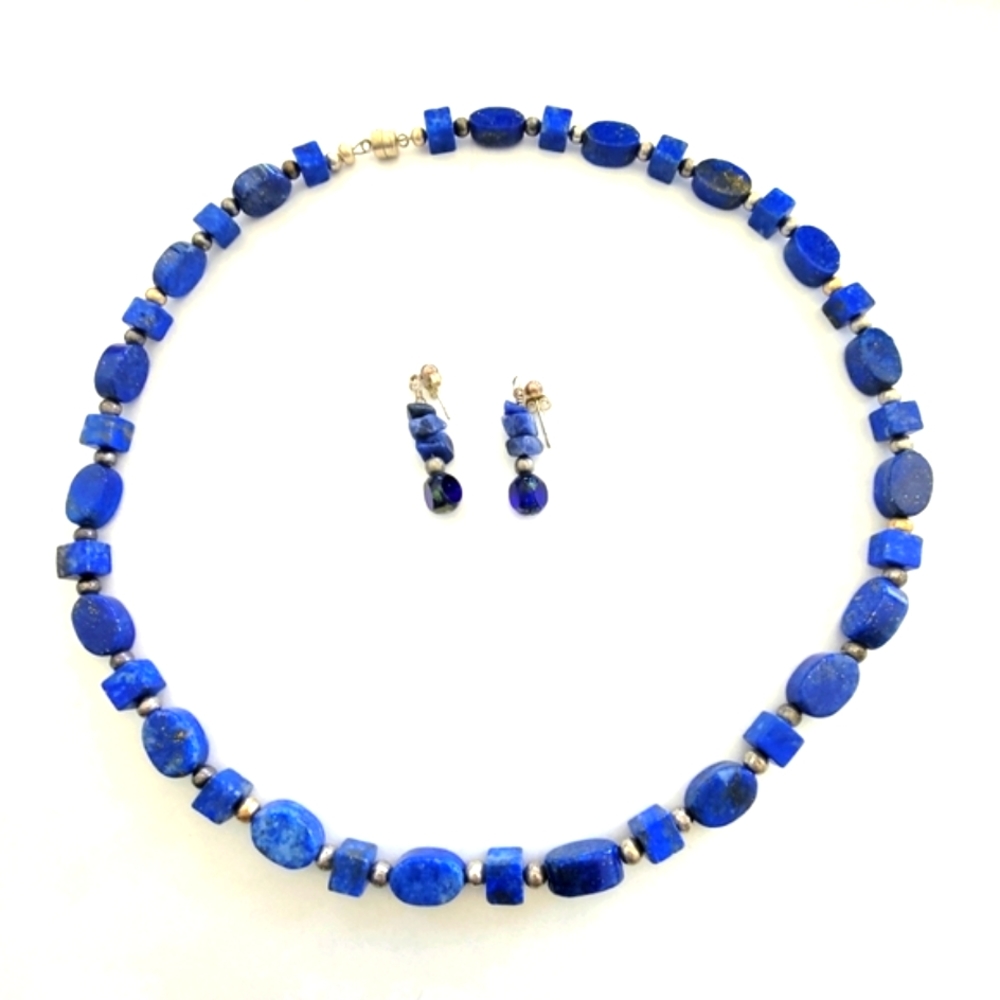 Lapis Lazuli Stone Bead Necklace